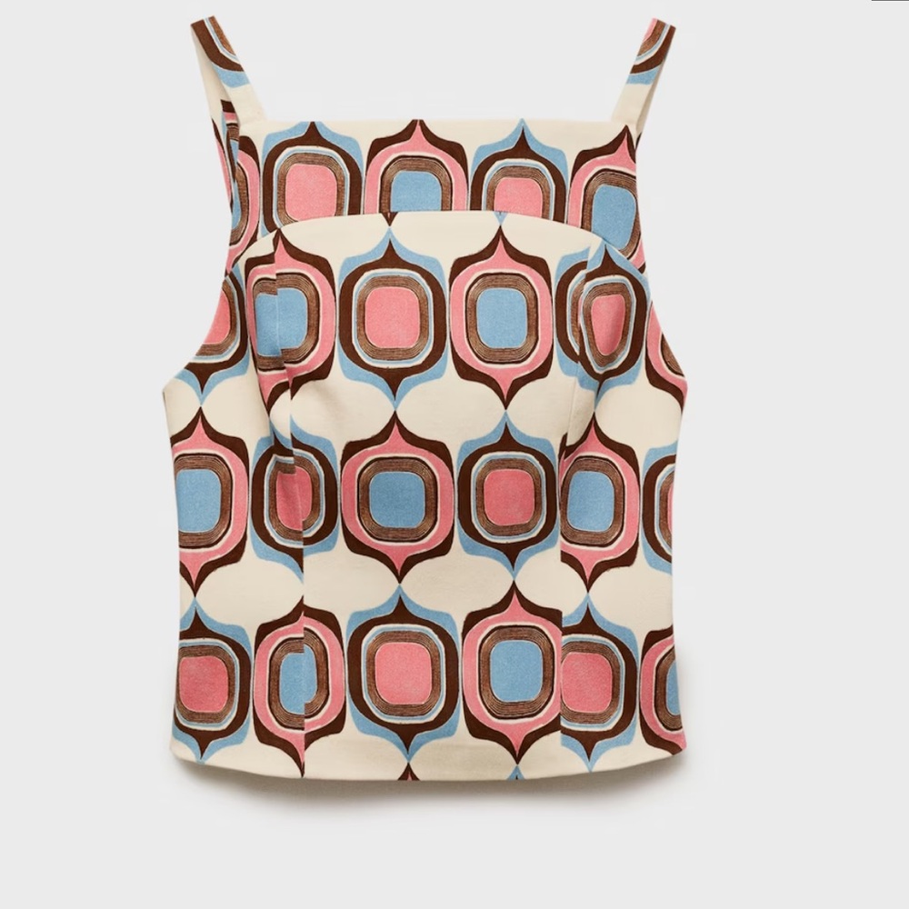 Mango Multicolor Geometric Tank Top